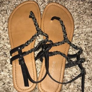 Super cute sandals with gold detail in strap!